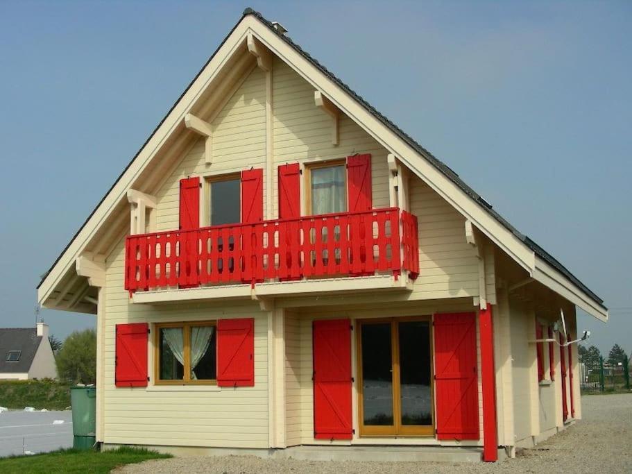 Chalet Familial En Bois A 150 M De La Mer Santec Exterior foto